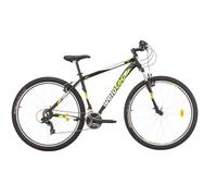 Multibrand Velotec Pro Vélo VTT 29 Pouces en Aluminium, 21 Vitesses, Frein V-Brake, Unisexe, Convient pour 175-190 cm (Noir avec Vert et Gris)