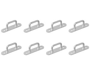 MULTIBROS 8X Pontets Rectangulaires 36 mm - Oeillets d'Arrimage Acier | Lot de 8 anneaux à visser galvanisés - fixation bâche, remorque, paroi latérale, atelier