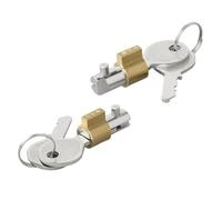 MULTIBROS Antivol Remorque AL-KO - Lot de 2 Serrures à Douille | Compatible AK13, AK21, AK26, AK30, AK35, AKS2000 - Laiton - 11,5 x 25 mm - 4 clés incluses