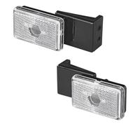 MultiBros Lot de 2 feux de position blancs 12 V avec ampoule navette C5W - 110 x 45 x 51 mm - Feu de position avec marque de contrôle E - Feu de position pour remorque, caravane et remorque