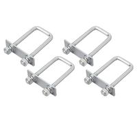 Multibros Lot de 4 étriers en U rectangulaires de 40 mm - Filetage M10 - Longueur : 110 mm - Support en U galvanisé pour tuyaux, profilés, tuyaux et points d'arrimage - Fixation robuste pour remorque