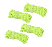 Multibros Lot de 4 tendeurs fluorescents - Cordons de tente réfléchissants de 4 m x 4 mm avec tendeurs de câble phosphorescents - Tendeurs lumineux pour tente, auvent et camping - Sûr et indéchirable