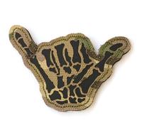 Multicam Camouflage IRR Morale Patch Squelette Main Signe Shaka Militaire Crochet et Boucle 8 x 5,5 cm Armée Airsoft Badge MTP