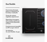 Plaque de cuisson induction et gaz 2 feux gaz 2 plaques induction FlexZone Table