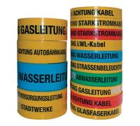 Multicoll Multicoll Ruban de signalisation pour chemins de câbles, impression Attention câble LWL, I40mm L250m jaune Quantité:1