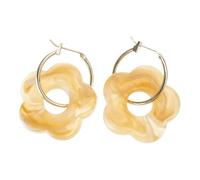 Multicolor Acrylique Résine Marbrante Fleuristes Boucles D'oreilles Pour Femmes Couleurs Dorées En Métal Rond Boucles D'oreilles De Mode Bijoux Filles Colorées
