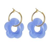Multicolor Acrylique Résine Marbrante Fleuristes Boucles D'oreilles Pour Femmes Couleurs Dorées En Métal Rond Boucles D'oreilles De Mode Bijoux Filles Colorées