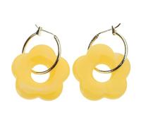 Multicolor Acrylique Résine Marbrante Fleuristes Boucles D'oreilles Pour Femmes Couleurs Dorées En Métal Rond Boucles D'oreilles De Mode Bijoux Filles Colorées