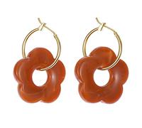 Multicolor Acrylique Résine Marbrante Fleuristes Boucles D'oreilles Pour Femmes Couleurs Dorées En Métal Rond Boucles D'oreilles De Mode Bijoux Filles Colorées