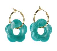 Multicolor Acrylique Résine Marbrante Fleuristes Boucles D'oreilles Pour Femmes Couleurs Dorées En Métal Rond Boucles D'oreilles De Mode Bijoux Filles Colorées