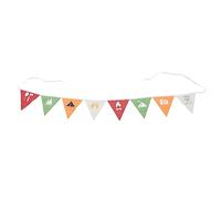 Multicolor Pennant Banner | Sturdy Oxford Cloth for Outdoor/Garden/Camping Decoration | 8 Geometric Flags with 8.2ft Adjustable Rope | Weather - Proof Party Decor (Color)