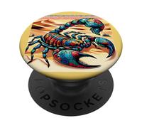 Multicolor Scorpion in The Desert PopSockets PopGrip Adhésif