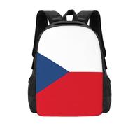 Multicolore Cartable Scolaire Drapeau De La République Tchèque Imprimé Sac À Dos De Voyage Mignon Sac À Dos d'affaires pour Trekking, Voyage, Gym, 42X32X14Cm