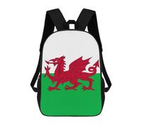 Multicolore Cartable Scolaire Drapeau du Pays De Galles, Grande-Bretagne Sac À Dos De Voyage Portable Sacs D'École Loisir pour Voyage, Bureau, Loisir, 42X32X14Cm