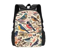 Multicolore Cartable Scolaire Impression d'oiseaux dans Mon Jardin Sacs D'École Loisir Imperméable Sac À Dos pour Randonnée, Gym, Loisir, 42X32X14Cm