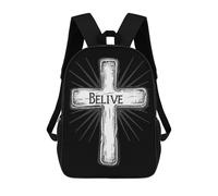 Multicolore Cartable Scolaire Jésus Croix Croire Imprimé Sac À Dos De Voyage Mignon Sac À Dos d'affaires pour Scolaires, Voyage, Loisir, 42X32X14Cm