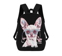 Multicolore Cartable Scolaire La Vie Est Meilleure avec Un Chihuahua Imprimé Sac À Dos Imperméable Sacs D'École Loisir pour Bureau, Scolaires, Voyage, 42X32X14Cm