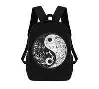 Multicolore Cartable Scolaire Symboles du Taoïsme Yin Et Yang Sac À Dos De Voyage Grande Capacité Sac À Dos d'affaires pour Voyage, Randonnée, Gym, 42X32X14Cm