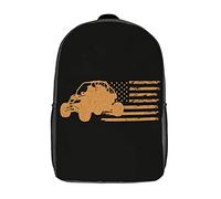 Multicolore Cartable Scolaire Un Véhicule À Quatre Roues Qui Roule dans La Boue, avec Un Drapeau Américain en Détresse Sacs D'École Loisir Polyester Sacs De Voyage pour Loisir, Voyage