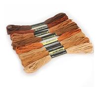 Multicolore de fente. Fils à broder 8 pièces multicolore ancre fil similaire point de croix coton écheveaux couture Kit bricolage outils artisanal(Brown)