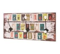 Multicolore Garderobe Murale Vintage 3 Crochets Beige G