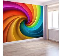 Multicolore Papier Peint D'Art Moderne 200 X 140 Cm, Intissé Murale Posterspirale Dégradé Arc En Ciel Pour Salon Chambre À Coucher Arrière-Plan Tv - Installation Facile Moderne Décoration Muraux
