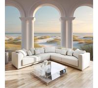 Multicolore Papier Peint Intissé Surréalisme Architecture, Plages Dunes Prairies 3D Papier Peint Panoramique 400 X 280 Cmpour Salon Chambre À Coucher Arrière-Plan Tv - Poster Tableaux Photo Muraux