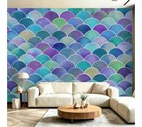 Multicolore Papier Peint Mural, Art Du Dégradé Géométrique Intissé Panoramique Murale pour Fond de TV - Salon et Chambre Chambre De Jeune Fille Impression Définition Poster Mural 200 x 140 cm（WxH)