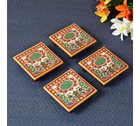 multicolore puja mini chowki pour dieu idol pice dcorative pour dcoration de bureau domicile 4x4x1inch comprend la ganesh ji idole gratuite