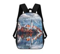 Multicolore Sac À Dos d'affaires Bled avec Lac, Île Et Montagnes Sac À Dos De Voyage Imperméable Sacs À Dos pour Loisir, Trekking, Voyage, 42X32X14Cm