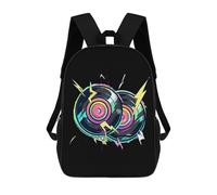 Multicolore Sac À Dos d'affaires CD De Musique Rétro des Années 1990 Sac À Dos De Voyage Casual Sacs D'École Loisir pour Voyage, Trekking, Bureau, 42X32X14Cm