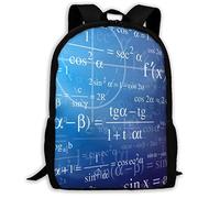 Multicolore Sac À Dos d'affaires Mathématiques avec Formules Cartable Scolaire Portable Daypack pour Loisir, Gym, Trekking, 42X32X14Cm