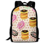 Multicolore Sac À Dos D'École Beignets Au Chocolat Sac À Dos Scolaire Imprimé Cartable Scolaire pour Usage Quotidien, Gym, Trekking, 42X32X14Cm