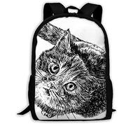 Multicolore Sac À Dos Scolaire Yoga pour Chats Daypack Imprimé Sacs De Voyage pour Usage Quotidien, Trekking, Loisir, 42X32X14Cm