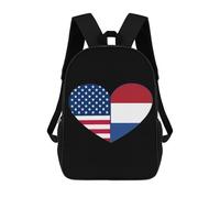 Multicolore Sacs À Dos Drapeau des États-Unis Et De La France Sacs D'École Loisir Imperméable Sac À Dos De Voyage pour Trekking, Scolaires, Bureau, 42X32X14Cm
