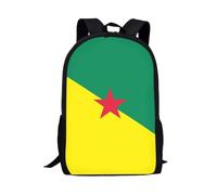 Multicolore Sacs De Voyage Drapeau De La Guyane Française Sac À Dos Imperméable Sacs D'École Loisir pour Trekking, Loisir, Voyage, 42X32X14Cm