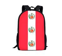 Multicolore Sacs De Voyage Drapeau du Pérou Sac À Dos Imprimé Sacs D'École Loisir pour Randonnée, Bureau, Scolaires, 42X32X14Cm