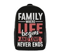 Multicolore Sacs De Voyage La Famille Est Pleine d'amour Sac À Dos Scolaire Portable Daypack pour Loisir, Randonnéebureau, Gym, 42X32X14Cm