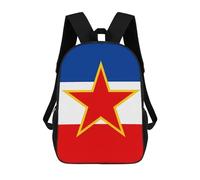 Multicolore Sacs D'École Loisir Drapeau National De La Yougoslavie Sac À Dos De Voyage Imperméable Sacs À Dos pour Voyage, Trekking, Loisir, 42X32X14Cm