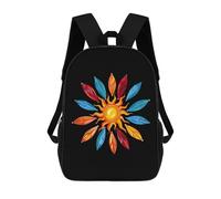 Multicolore Sacs D'École Loisir Kayaks Et Pagaies Autour du Soleil Sacs À Dos Imperméable Cartable Scolaire pour Trekking, Scolaires, Voyage, 42X32X14Cm