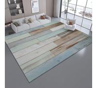 Multicolore Tapis Antidérapant Durable, 80 x 150 cm Doux et Lavable Facile à Entretenir pour Salon Chambre véranda - Minimaliste Abstrait Rayures En Bois Géométrie Noble Légère Ornament Concevoir