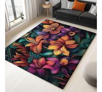 Multicolore Tapis Couleur Lys Tapis Antidérapant À Poils Courts 120 x 170 cm Tapis Multi Usage Lavable pour Maison Salon Chambre Bureau Interieurs - Facile D’Entretien