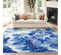 Multicolore Tapis Salon 120 x 180 cm, Antidérapant Et Lavable En Machine Tapis, Poil Ras Classique Chinois Paysage Architecture Ancienne Tapis Pour Exterieur Interieur Chambre Salle À Manger Bureau