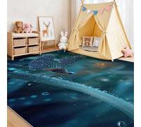 Multicolore Tapis Salon 160 x 230 cm, Antidérapant Et Lavable En Machine Tapis, Poil Ras Fantastique Raffiné Animaux Libellules Brins Herbe Tapis Pour Exterieur Interieur Chambre Salle À Manger Bureau