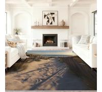 Multicolore Tapis Salon 160 x 230 cm, Antidérapant Et Lavable En Machine Tapis, Poil Ras Réaliste Côtier Plage Chemin Dunes De Sable Tapis Pour Exterieur Interieur Chambre Salle À Manger Bureau