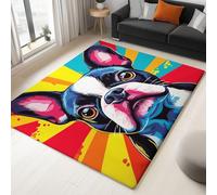 Multicolore Tapis Salon 40 x 60 cm,Flanelle Doux Lavable Antidérapant, Tapis à Poils Courts Portrait Abstrait d'animal pour Salon Chambre Bureau Décoration Intérieure