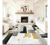 Multicolore Tapis Salon 50 x 80 cm, Antidérapant Et Lavable en Machine Tapis, Poil Ras Moderne Abstrait Géométrique Rectangle Lignes Tapis pour Exterieur Interieur Chambre Salle À Manger Bureau