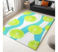 MulticoloreTapis Salon 160 x 230 cm , Conception Simple Tranche De Citron Vert Lavable en Machine Tapis Antidérapant à Poils Courts - Facile à Entretenir pour Salon Salle à Manger Bureau à Domicile