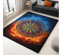 MulticoloreTapis Salon 60 x 90 cm, Art Numérique Sports Jeu De Fléchettes Lavable en Machine Tapis Antidérapant à Poils Courts - Facile à Entretenir pour Salon Salle à Manger Bureau à Domicile