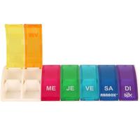 Multicolour Box7 Weekly Pill Box-7 Day Medication Organizer With Divider-Double Compartment Pill Box-Compact And Washable-Made In Germany